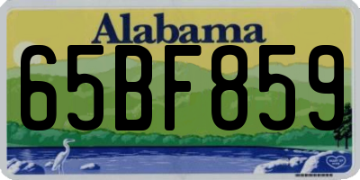 AL license plate 65BF859