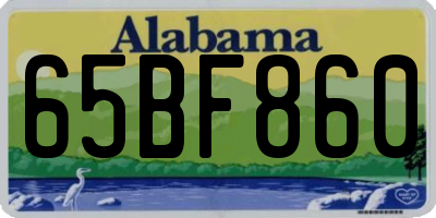 AL license plate 65BF860