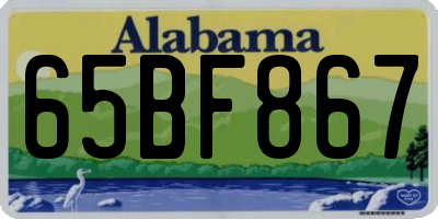 AL license plate 65BF867