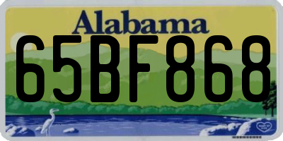 AL license plate 65BF868