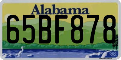 AL license plate 65BF878
