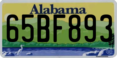 AL license plate 65BF893