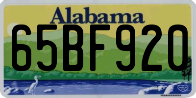 AL license plate 65BF920