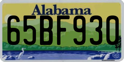 AL license plate 65BF930