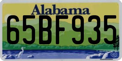 AL license plate 65BF935