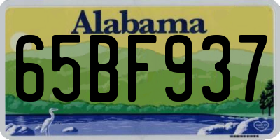 AL license plate 65BF937