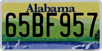 AL license plate 65BF957