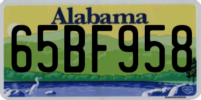 AL license plate 65BF958