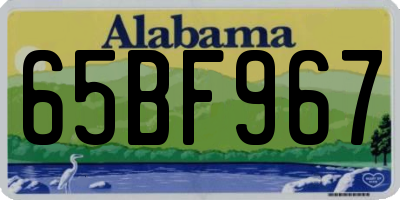 AL license plate 65BF967