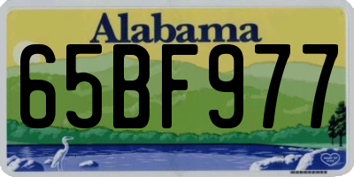 AL license plate 65BF977