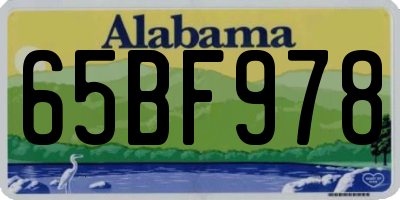 AL license plate 65BF978