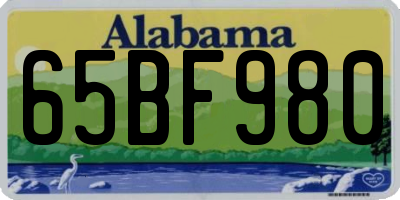 AL license plate 65BF980