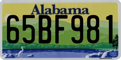 AL license plate 65BF981