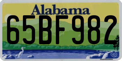 AL license plate 65BF982