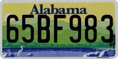 AL license plate 65BF983