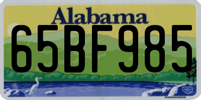 AL license plate 65BF985