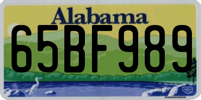 AL license plate 65BF989