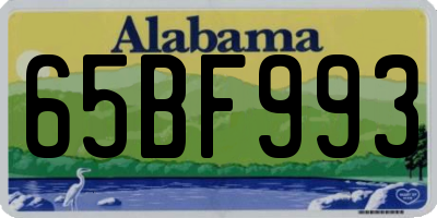 AL license plate 65BF993