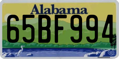 AL license plate 65BF994
