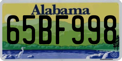 AL license plate 65BF998