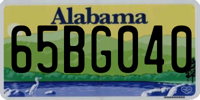 AL license plate 65BG040