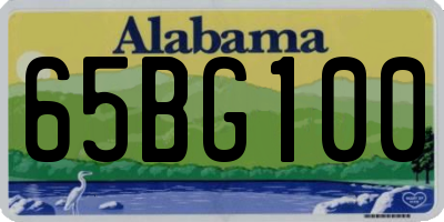 AL license plate 65BG100