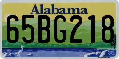 AL license plate 65BG218