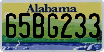 AL license plate 65BG233