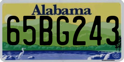 AL license plate 65BG243