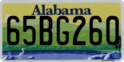 AL license plate 65BG260