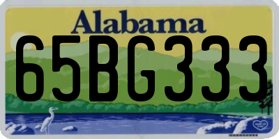 AL license plate 65BG333