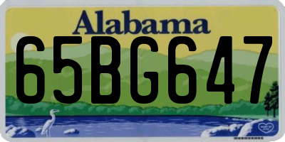 AL license plate 65BG647