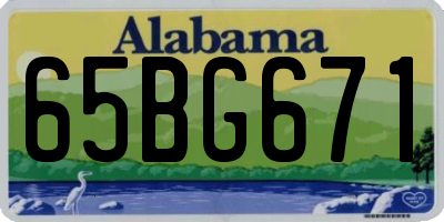 AL license plate 65BG671