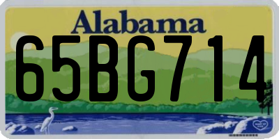 AL license plate 65BG714