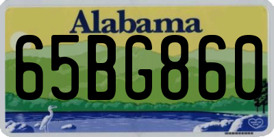 AL license plate 65BG860