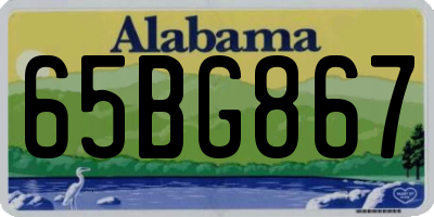 AL license plate 65BG867