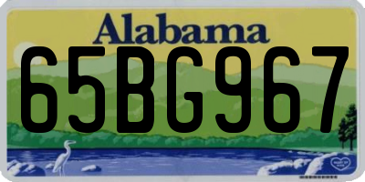 AL license plate 65BG967