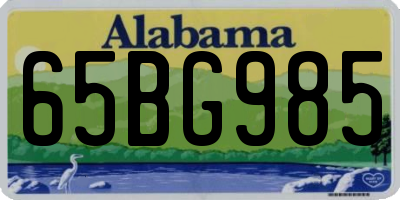 AL license plate 65BG985