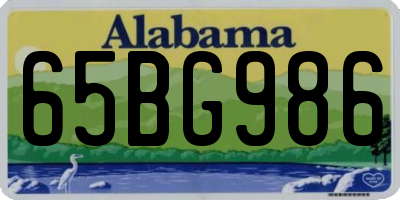 AL license plate 65BG986