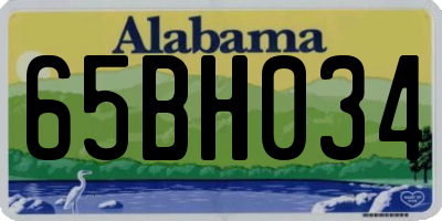 AL license plate 65BH034