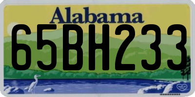 AL license plate 65BH233