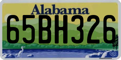 AL license plate 65BH326