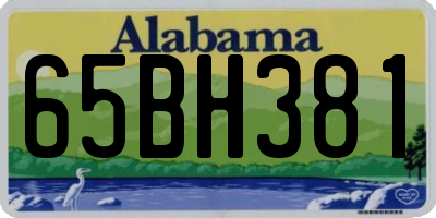 AL license plate 65BH381