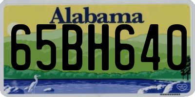 AL license plate 65BH640
