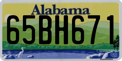 AL license plate 65BH671