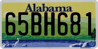 AL license plate 65BH681