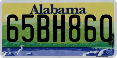 AL license plate 65BH860