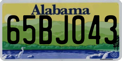 AL license plate 65BJ043