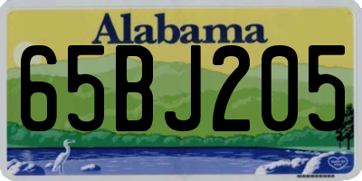 AL license plate 65BJ205