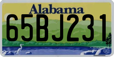 AL license plate 65BJ231